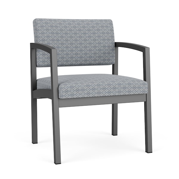 Lesro Lenox Steel Wide Guest Chair Metal Frame, Charcoal, RS Fog Upholstery LS1201 - main
